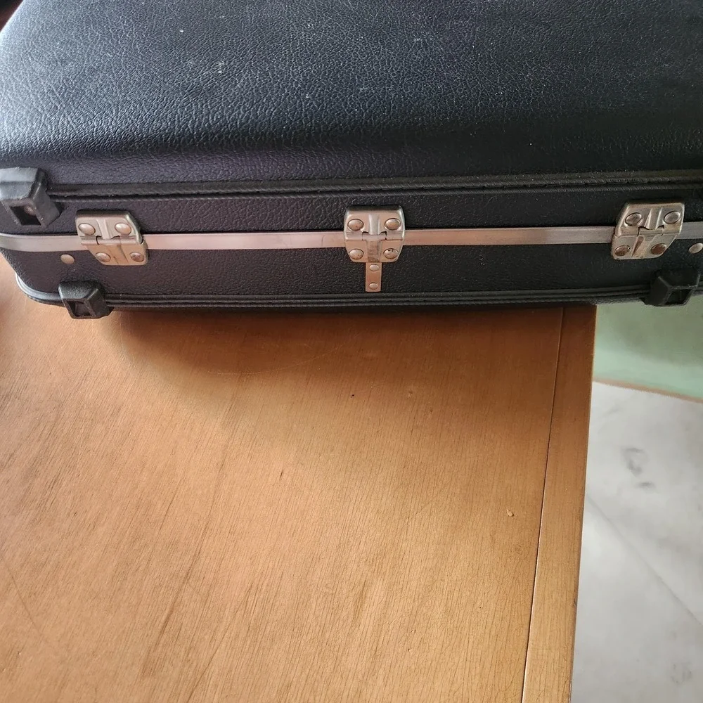 VTG American Tourister Dark‎ Gray Briefcase Attache Hard Shell Luggage No Key